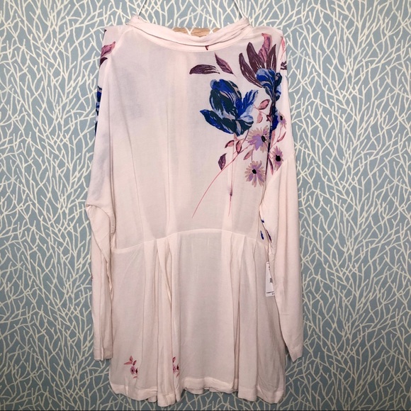 Free People Ivory Floral Print Dress or Long Tunic - Picture 4 of 8